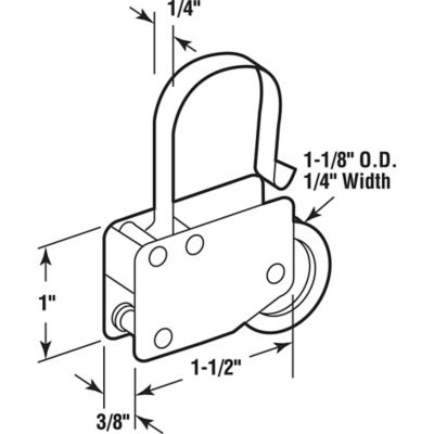 Image showing  Screen Door Tension Spring with 1-1/8 in. Nylon Roller, 2 pk., B 713