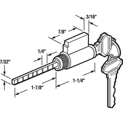 Image showing  1-7/8 in. Brass Housing with Chrome Plated Face, Cylinder Lock Single Lock), E 2104