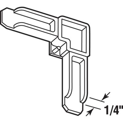 Image showing  Screen Frame Corner, 1/4 in. x 3/4 in., White Plastic, 50 pk., MP7720-50