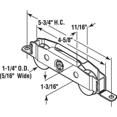 Image showing  Wheel Roller Assembly, Single Unit, Steel - Tandem Wheels, Steel Ball Bearings, Fully Adjustable, D 1607