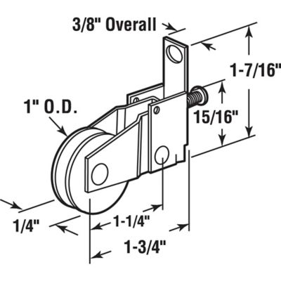 Image showing  1 in. Steel, Screen Door Roller Assembly with Polyethylene Roller, Moss, 2 pk., B 777