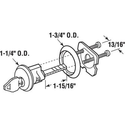 Image showing  Brass Diecast, Rim Cylinder Lock with Trim Ring, 5 Pin, GD 52139