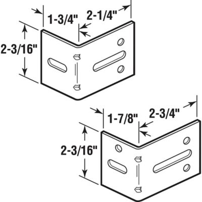 Image showing  1 Ea. #1 and #3 Heavy Zinc Plated Garage Door Track Brackets with Fasteners, 2 pk., GD 52220