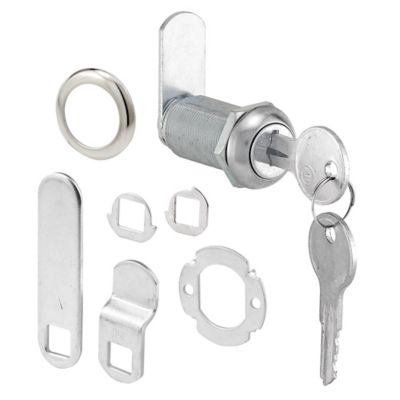 Prime-Line Drawer and Cabinet Lock, 1-3/8 in., Diecast Stainless Steel, Fits on 1 in. Max Panel Thickness 1 Kit), U 9950KA
