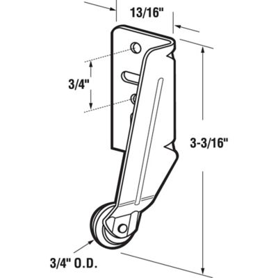 Image showing  3/4 in., Steel, Drawer Track Roller with Nylon Roller, 2 pk., R 7230