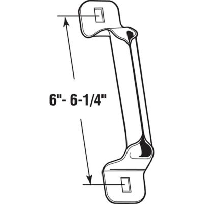 Image showing  Garage Door Bottom Lift Handle, 6 in., Steel, Zinc Plated Finish, 2 pk., MP52130