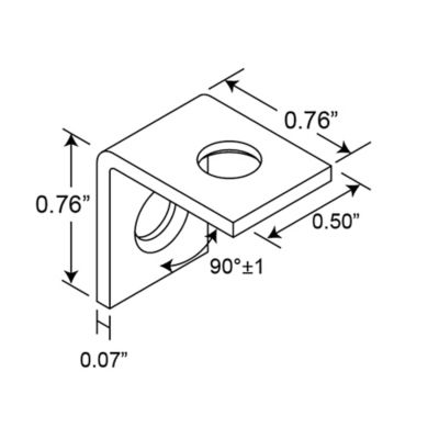 Image showing  Corner Bracket, 3/4 in., Steel Construction, Brass-Plated, L-Angle, 4 pk., MP11375-4