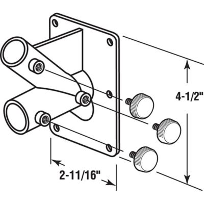 Image showing  White Plastic 2-Position Flag Pole Holder