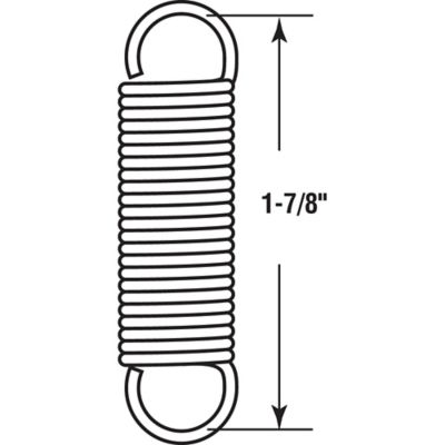 Image showing  Extension Spring, Nickel, 0.047 Ga x 7/16 in. x 1-7/8 in., Closed Single Loop, 2 pk., SP 9605