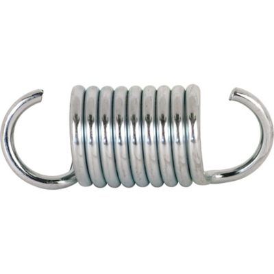 Prime-Line Extension Spring, Spring Steel Construction, Nickel, 0.105 Ga x 3/4 in. x 2 in., Single Loop Open, 2 pk., SP 9614