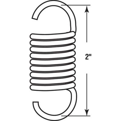 Image showing  Extension Spring, Spring Steel Construction, Nickel, 0.105 Ga x 3/4 in. x 2 in., Single Loop Open, 2 pk., SP 9614