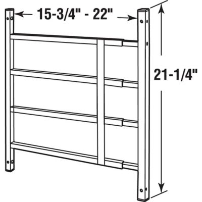 Image showing  Carbon Steel Fixed 4-Bar Window Grill for Home Security and Child Safety, 15-3/4 to 23-1/2 In., White (1 Set), S 4760
