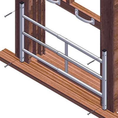 Image showing 6 th Prime-Line Carbon Steel Fixed 4-Bar Window Grill for Home Security and Child Safety, 15-3/4 to 23-1/2 In., White (1 Set), S 4760