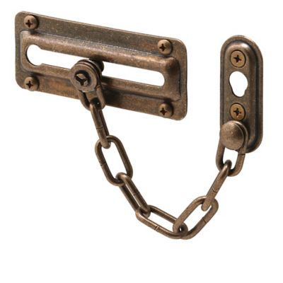 Prime-Line Antique Brass Chain Door Guard, U 10533