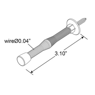 Image showing  Door Stop, Spring Steel, Satin Nickel, Rubber Tip, Baseboard Mount, MP10112-1