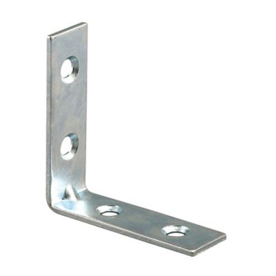 Prime-Line Angle Corner, 2 in., Steel Construction, Zinc Plated, 4 Hole Bracket, 10 pk., MP9221