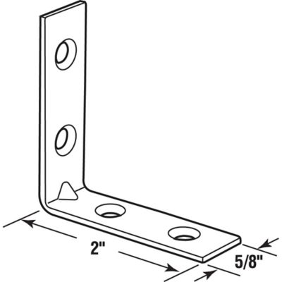 Image showing  Angle Corner, 2 in., Steel Construction, Zinc Plated, 4 Hole Bracket, 10 pk., MP9221