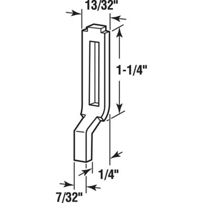 Image showing  Steel, Sliding Screen Door Latch Strike, Adjustable, 2 pk., A 148