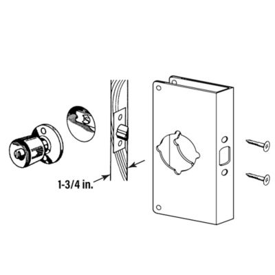 Image showing  Brass Lock and Door Reinforcement Plate for 1-3/4 In. Thick Doors, Brass Finish (Single Pack), U 9569