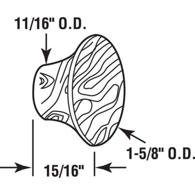 Image showing  Bi-Fold Door Pull Knob with Screw, Wood, N 7298