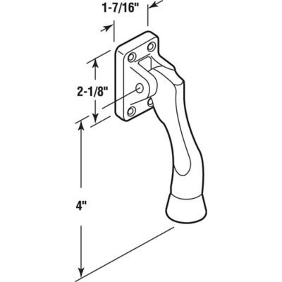 Image showing 1 th Prime-Line Cast Iron Aluminum Finish Drop Down Door Holder, J 4551