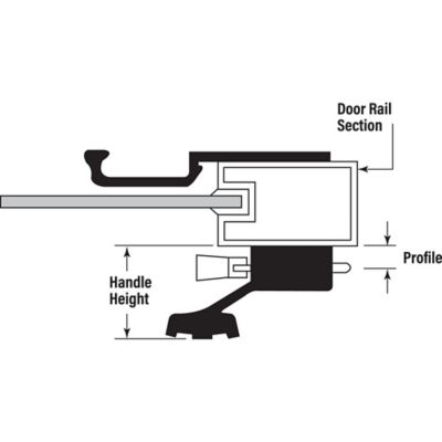 Image showing  Diecast Mill Finish, Sliding Patio Door Surface Mount Handle with Hook