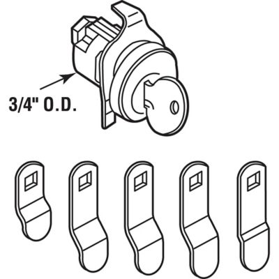 Image showing  3/4 in. Outside Diameter, Brushed Nickel, 5-Cam Counter Clockwise with Dust Cover Mailbox Lock, S 4533