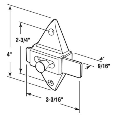 Image showing  Slide Latch, 2-3/4 in. Hole Centers, Diecast Construction, Chrome, PH 17039
