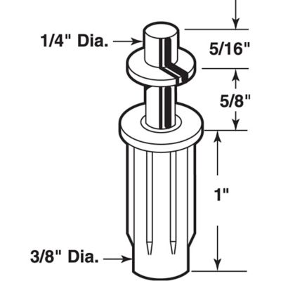 Image showing  Nylon Spring-Loaded Top Pivot with Steel Pin for Shower Door, 3/8 In., Silver (2 Pack), MP6700