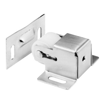 Prime-Line Cabinet Door Roller Catch, Satin Nickel Steel Housing and Strike, N 7386