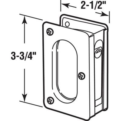 Image showing  3-3/4 in. Satin Nickel Pocket Door Passage Pull, N 7363
