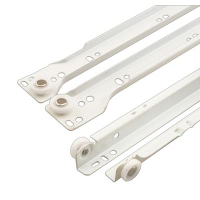 Prime-Line Drawer Slide Kit, 17-3/4 in., Steel Tracks, White Powder Coat, 1 Set, MP7211