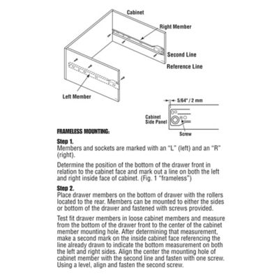 Image showing  Steel and Plastic Self-Closing Drawer Slide Kit for Drawer Systems, 17-3/4 in. Tracks, White, (1 Pair), MP7211