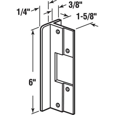 Image showing  Aluminum Latch Bolt Guard Plate, U 9481