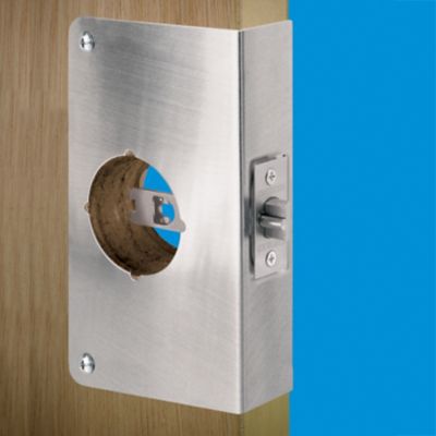 Image showing  2-1/8 in. x 2-3/4 in. x 1-3/4 in. Stainless Steel Recessed Lock and Door Reinforcer