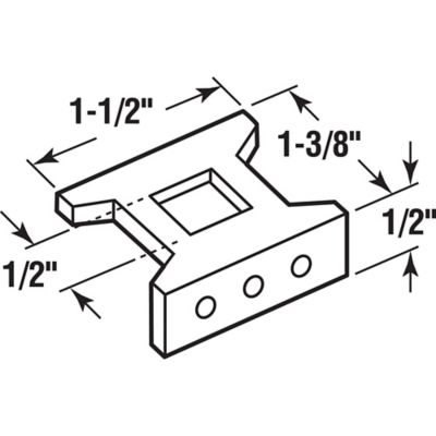 Image showing  1/2 in. Nylon, Square Bolt Threshold and Header Bolt Guide, J 4520