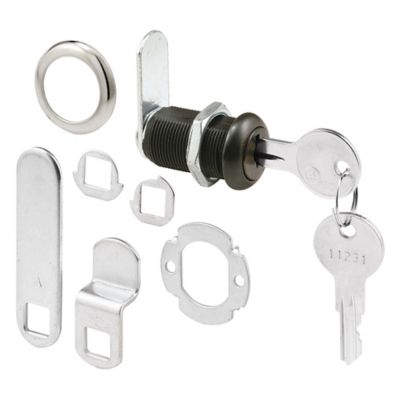 Prime-Line Drawer & Cabinet Lock, 1-3/8 in., Diecast Housing with Classic Bronze Finish, 1 Kit, U 11089