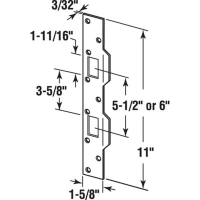 Image showing  Max Security Combo Strike, 1-5/8 in. x 11 in., Steel, Satin Nickel, MP10385
