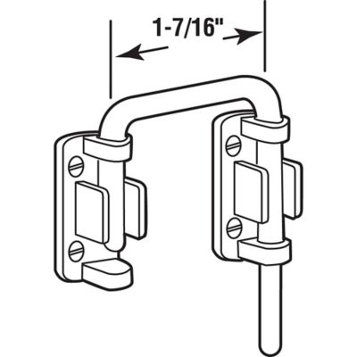 Image showing  Sliding Door Loop Lock, 1-7/16 in., Diecast Construction, Nickel Plated, S 4378
