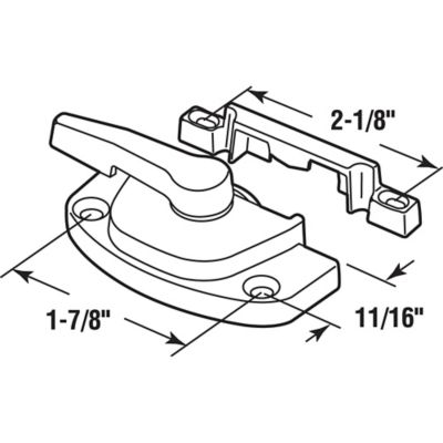 Image showing  Sash Lock, 1-7/8 in. Hole Centers, Fits Single and Double Hung Windows, Diecast, White, F 2754