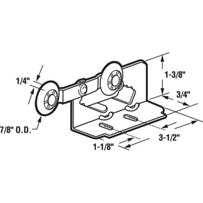 Image showing  Twin Pocket Door Roller, Top Mount, 2 pk., N 6531
