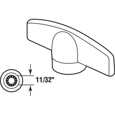 Image showing  White Diecast Tee Crank Handle, Truth, TH 22142