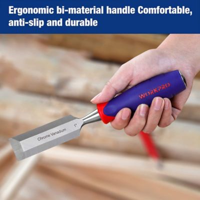 Image showing  Hardened and Tempered Steel Wood Chisel, 1 Inch Wide Blade, (Single Pack), W043007