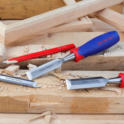 Image showing  Hardened and Tempered Steel Wood Chisel, 1 Inch Wide Blade, (Single Pack), W043007