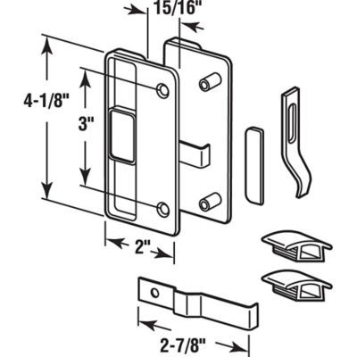 Image showing  1/2 in. Thick Door Sliding Screen Door Handle, for Columbia Series Doors, A 218