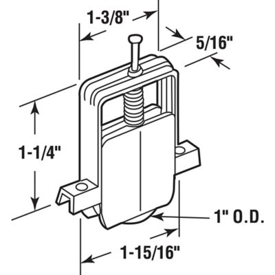 Image showing  Roller Assembly, 1 in. Outside Diameter, Concave Edge, Steel Ball Bear, 2 pk., B 695