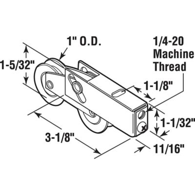 Image showing  1 in. Steel Sliding Door Tandem Roller Assembly