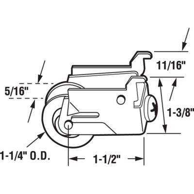 Image showing  1-1/4 in. Nylon Ball Bearing Sliding Door Roller Assembly, for Premiere, D 1752