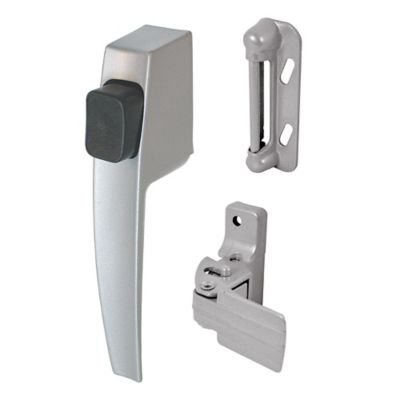 Prime-Line Screen and Storm Door Push Button Latch Set with Night Lock, Aluminum Finish, 1 pk., K 5006