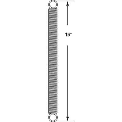 Image showing  0.105 Gauge x 1-1/8 in. x 16 in. Extension Spring, Steel Construction, Nickel, Closed Single Loop, 1-Pack